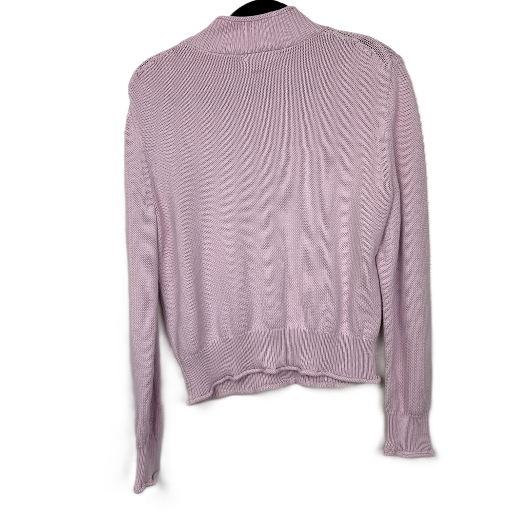 J.Crew Heritage Rollneck Cotton Sweater Peppermint Ice Lilac Purple Medium - Picture 5 of 9